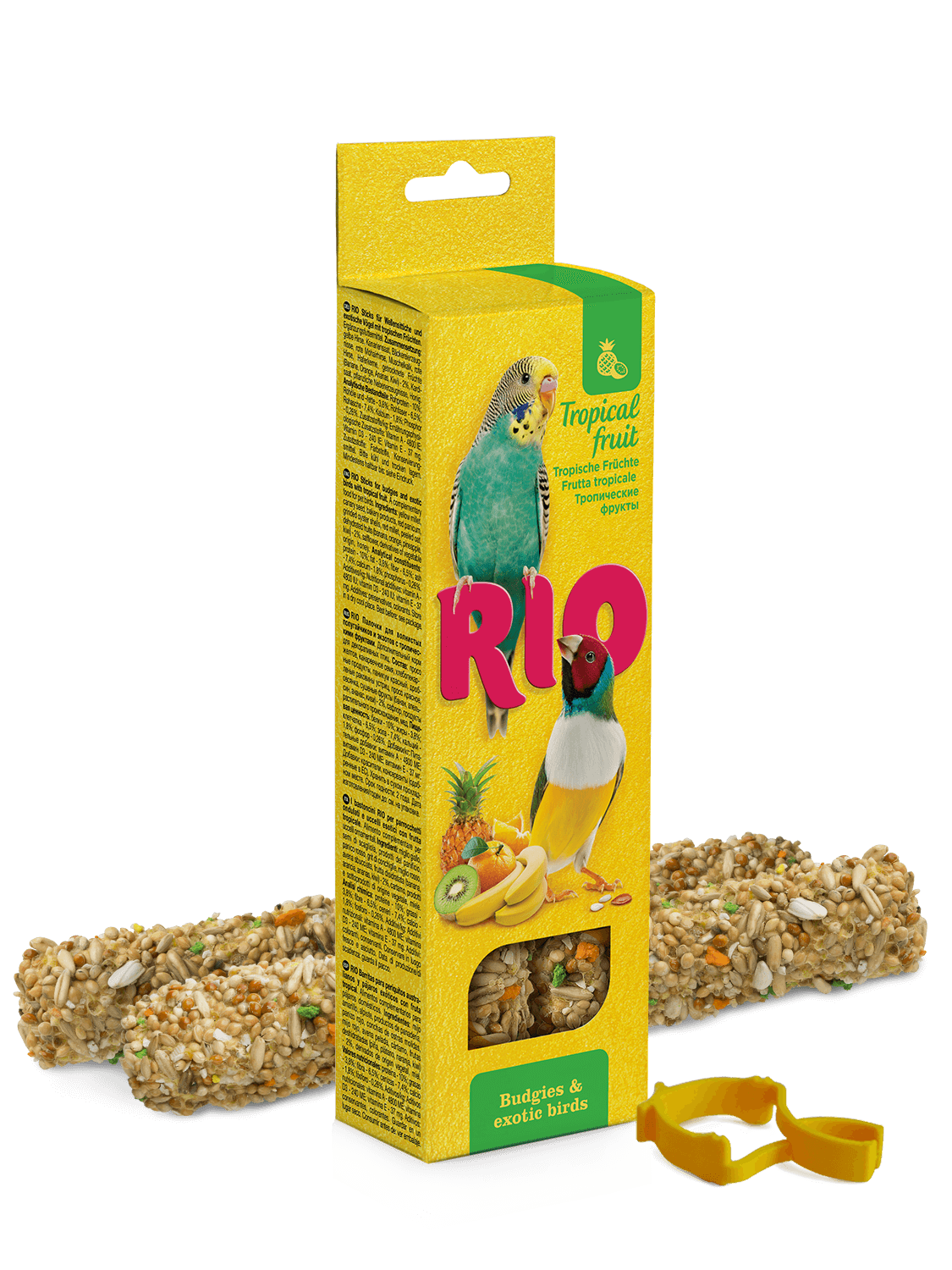 RIO tyčinky pro andulky a drobné exoty s tropickým ovocem 2x 40 g
