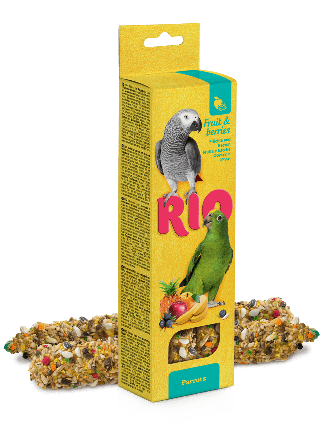 RIO tyčinky pro velké papoušky s ovocem 2x 90 g