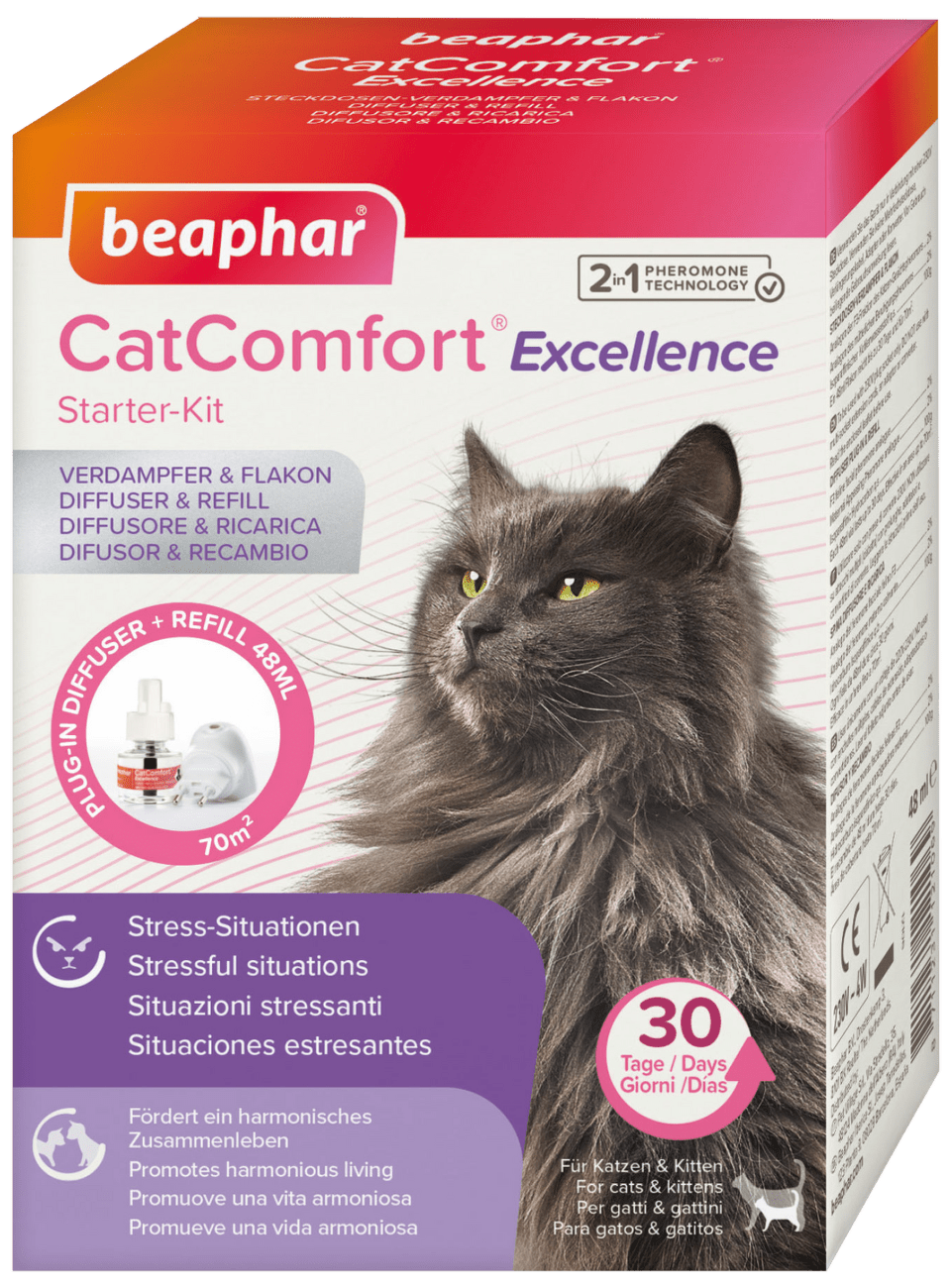 Sada pro kočky s difuzérem Beaphar CatComfort Excellence 48ml