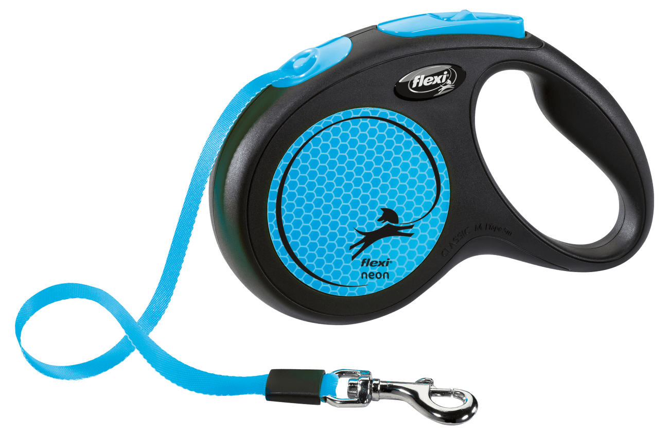 Samonavíjecí vodítko pro psy Flexi New Neon Tape M 5 m modré