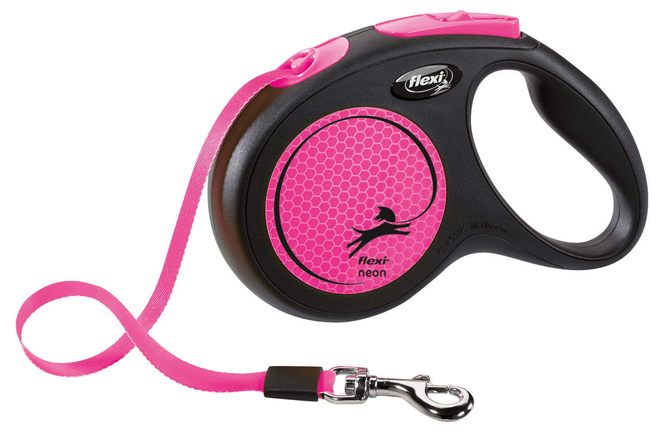 Samonavíjecí vodítko pro psy Flexi New Neon Tape M 5 m růžové