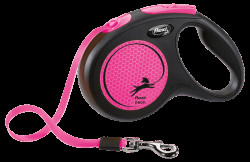 Samonavíjecí vodítko pro psy Flexi New Neon Tape M 5 m růžové