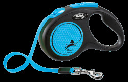 Samonavíjecí vodítko pro psy Flexi New Neon Tape S 5 m modré