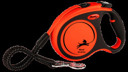 Samonavíjecí vodítko pro psy Flexi Xtreme páskové L 5 m oranžové