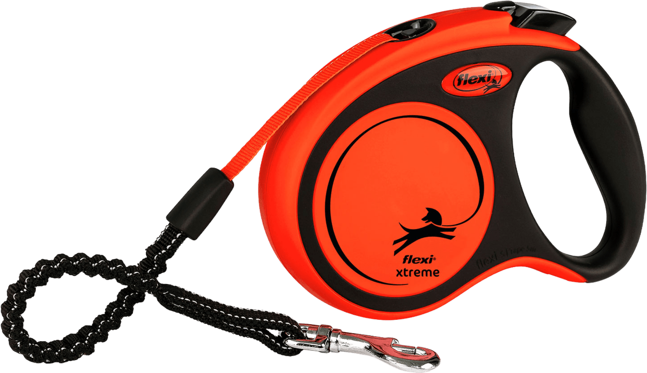 Samonavíjecí vodítko pro psy Flexi Xtreme páskové L oranžové 8 m