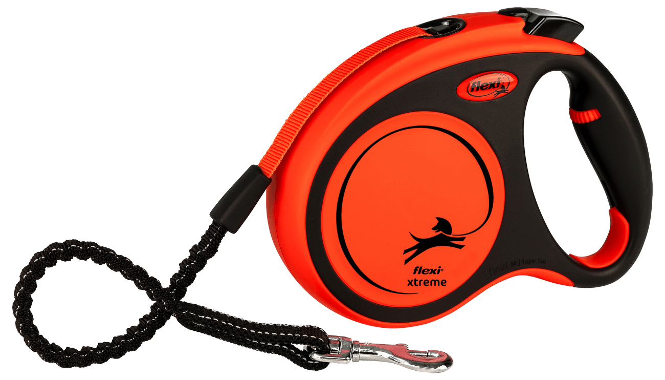 Samonavíjecí vodítko pro psy Flexi Xtreme páskové M oranžové 5 m