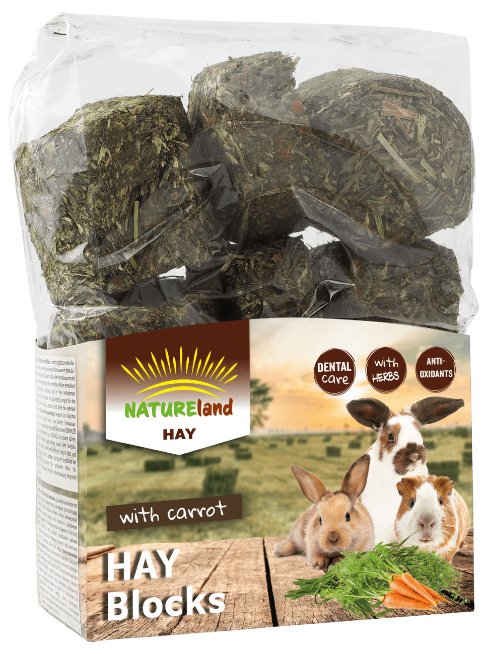 Seno Nature Land Hay bloky s mrkví 600g