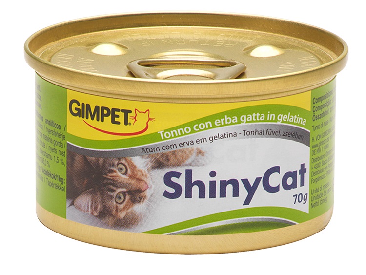 ShinyCat Konzerva Shiny Cat tuňák + kočičí tráva 70 g