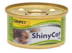 ShinyCat Konzerva Shiny Cat tuňák + kočičí tráva 70 g