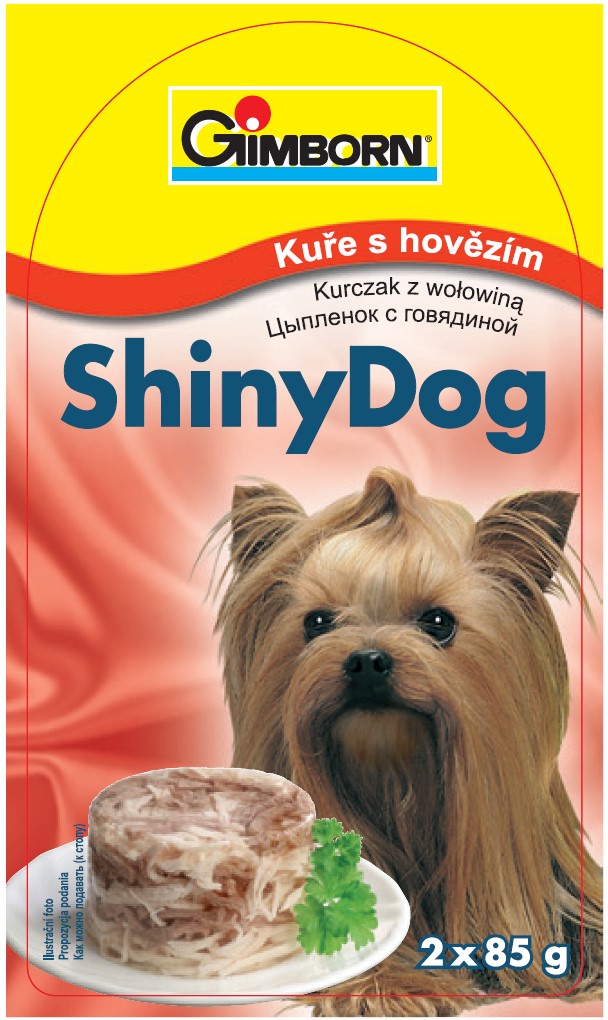 ShinyDog konzerva kuřecí + hovězí 2x 85 g