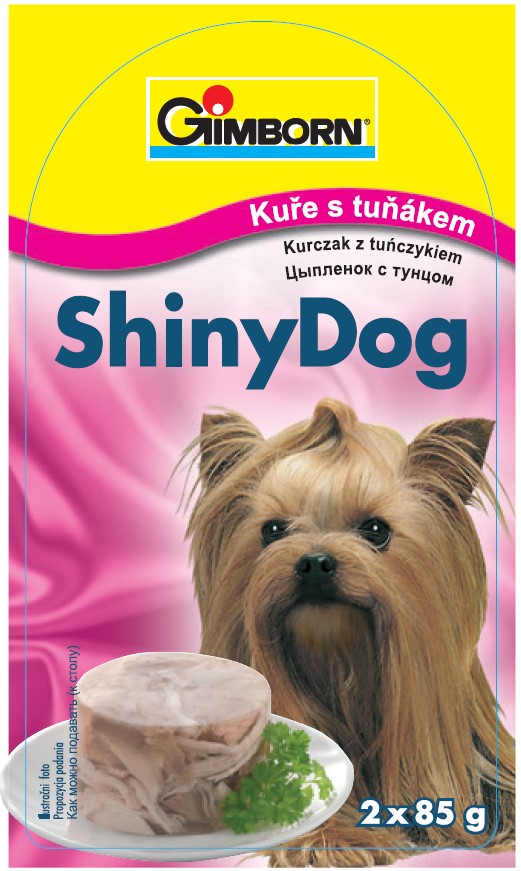ShinyDog Shiny Dog konzerva kuřecí + tuňák 2 x 85 g
