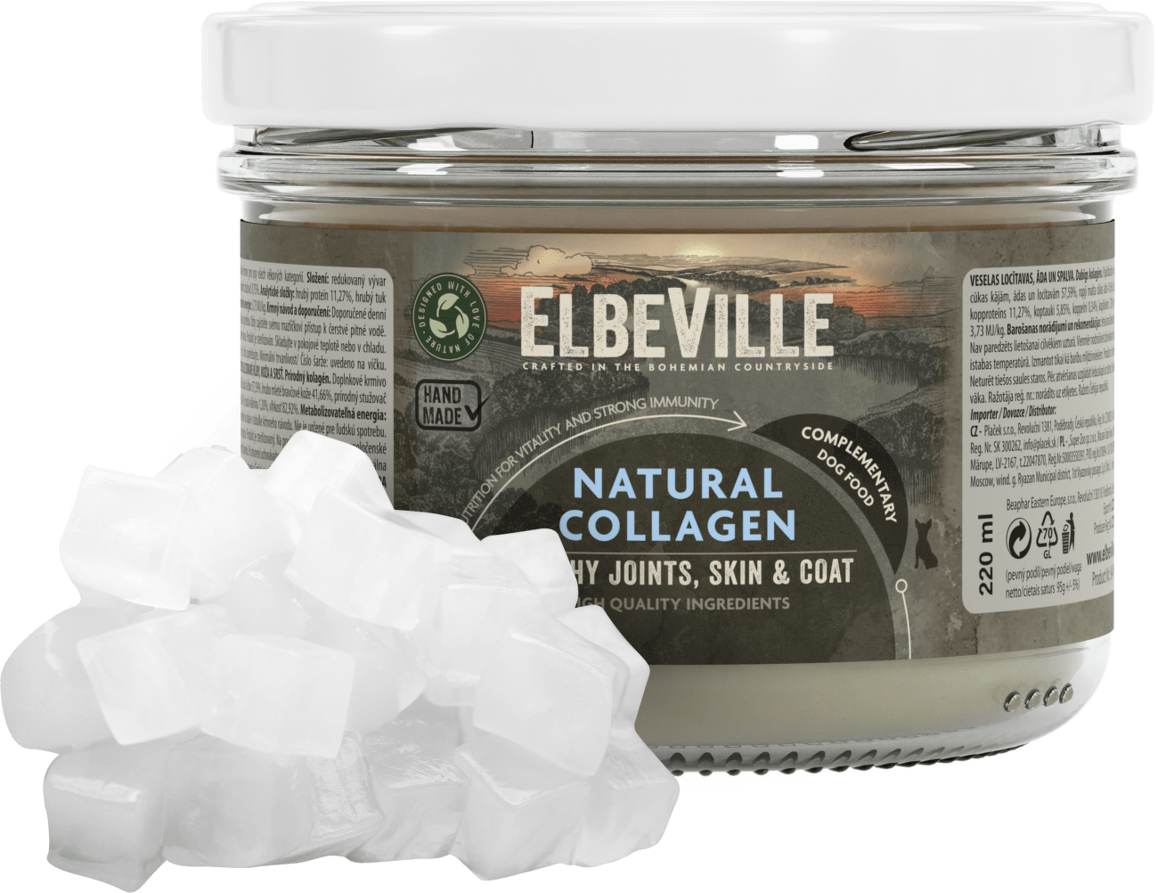Sklenice Elbeville Healthy Joints, Skin & Coat přírodní kolagen 220ml
