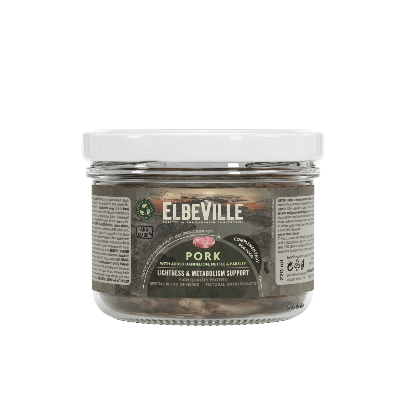 Sklenice Elbeville Lightness & Metabolism Support, vepřové s přidanou smetánkou 220 ml