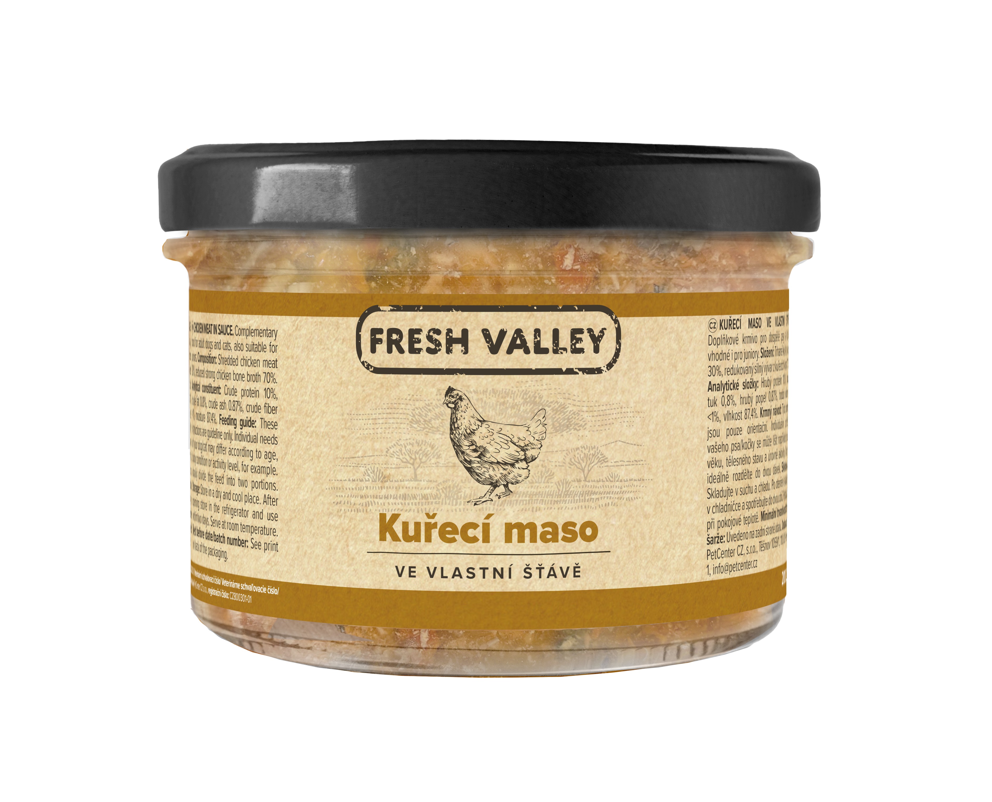 Sklenice Fresh Valley kuřecí maso ve vlastní šťávě 200g