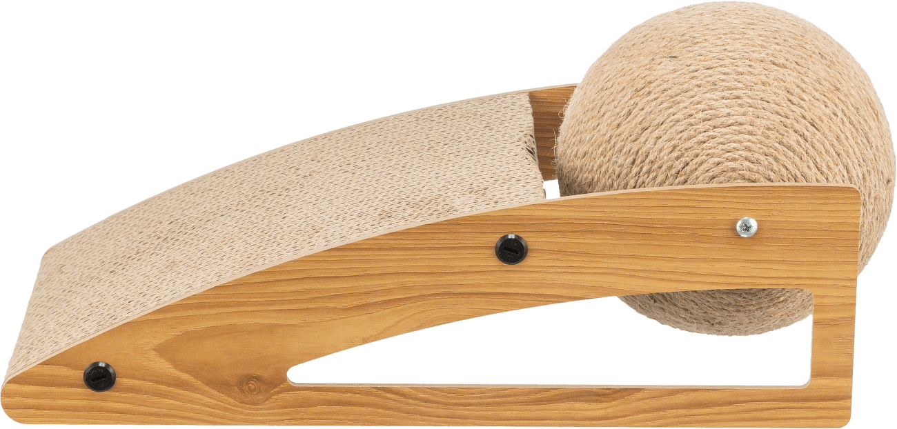 Škrabací rampa s míčem 40 × 17 × 20 cm dřevo/karton/sisal