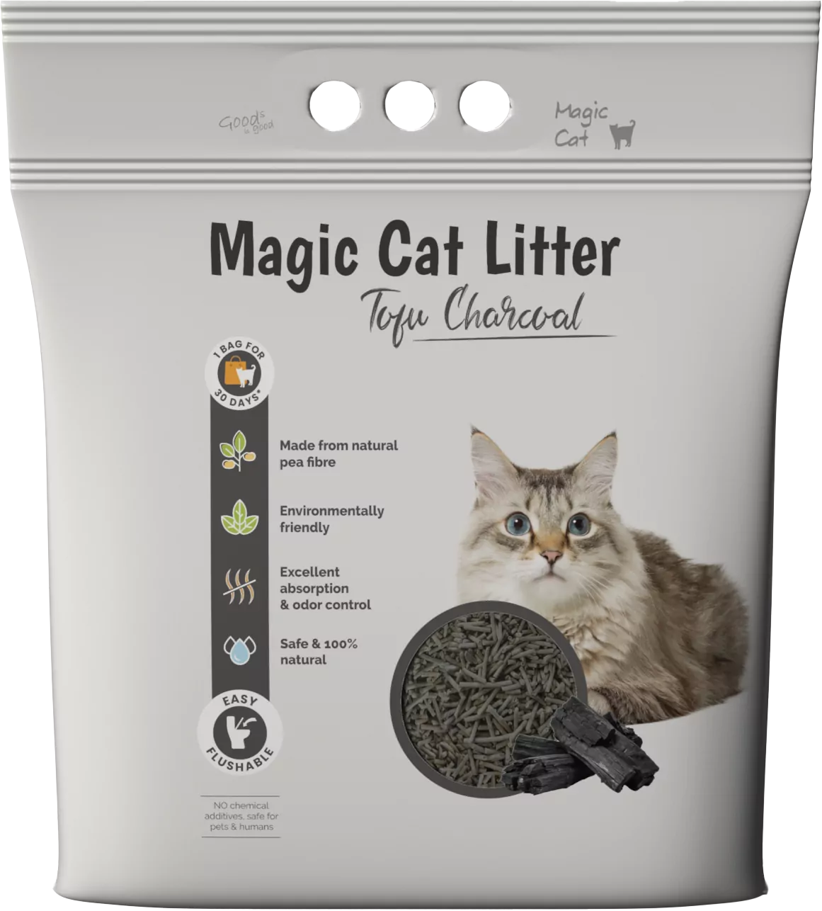 Stelivo Magic Litter Tofu dřevěné úhlí 6l