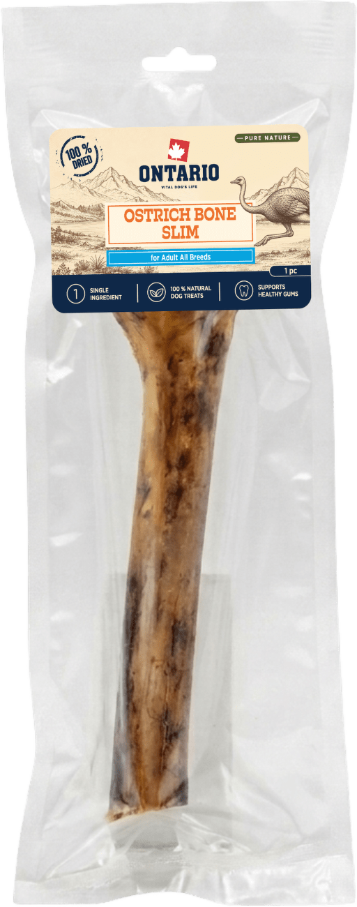 Sušená pštrosí kost Ontario Pure Nature Slim 1 ks
