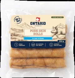 Sušená vepřová kůže Ontario Pure Nature rolka 250 g