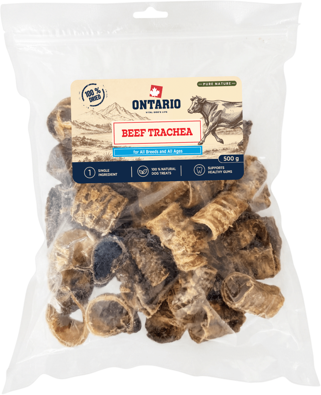 Sušené hovězí průdušnice Ontario Pure Nature 500 g