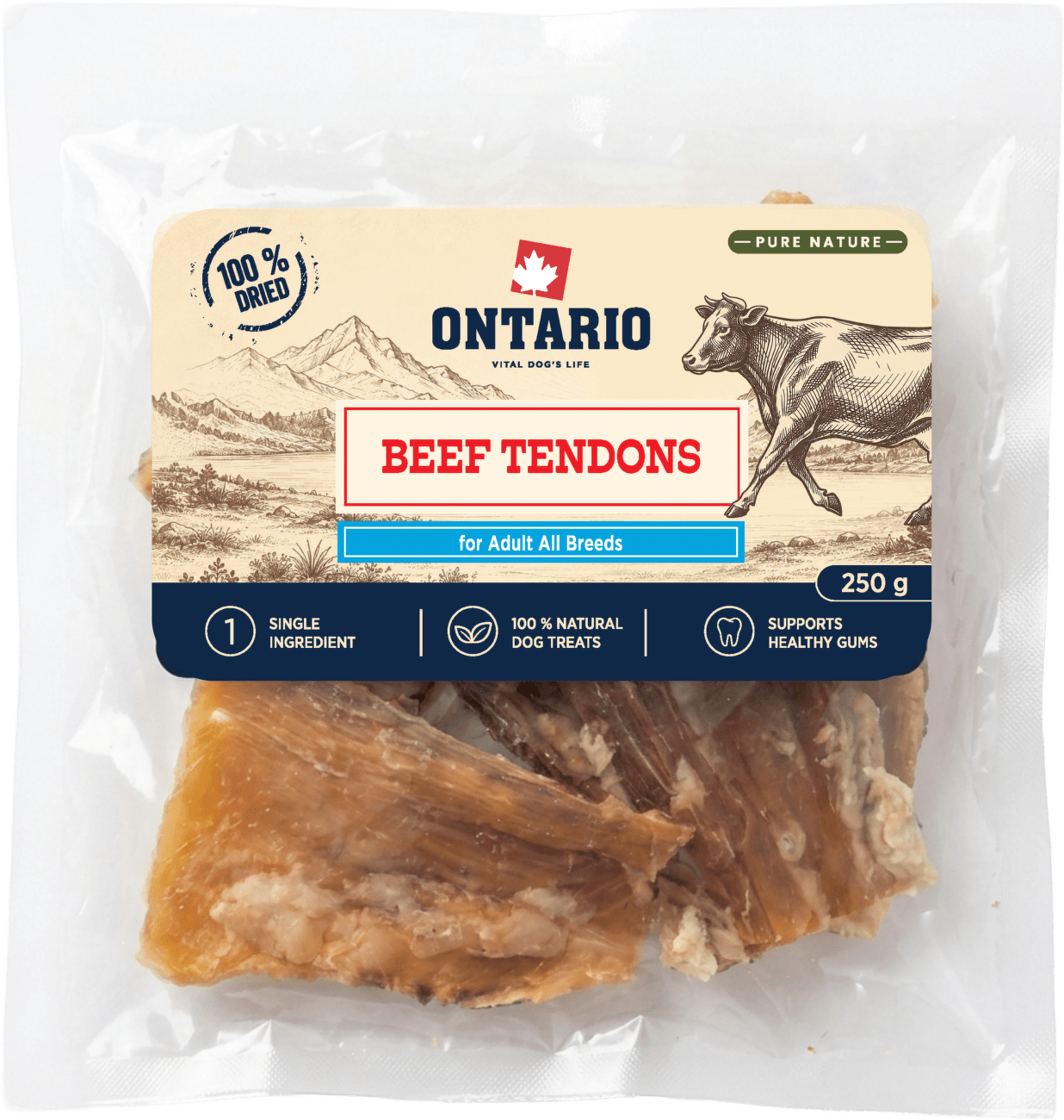 Sušené hovězí šlachy Ontario Pure Nature 250 g