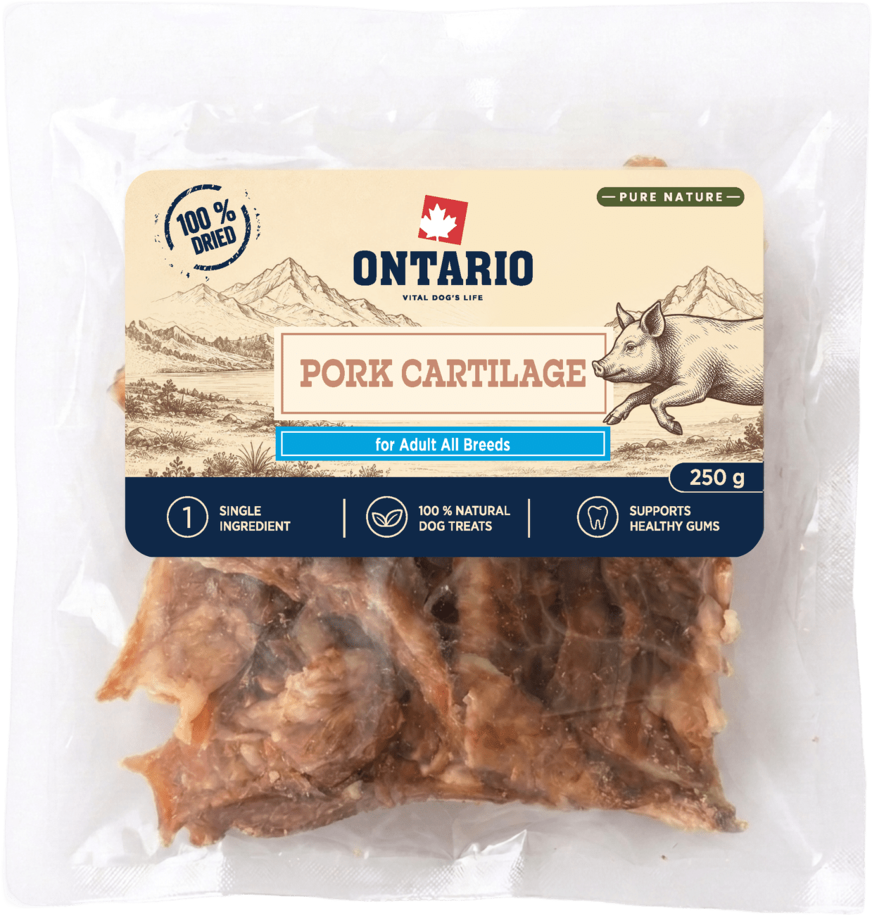 Sušené vepřové chrupavky Ontario Pure Nature 250 g