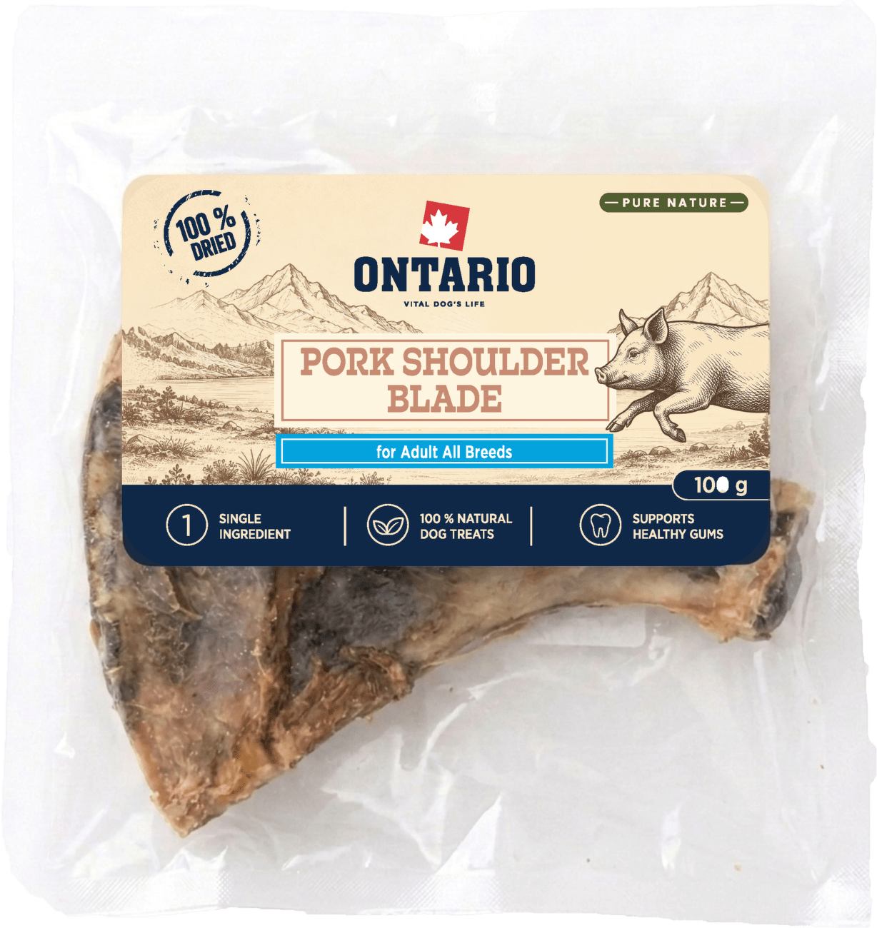 Sušené vepřové lopatky Ontario Pure Nature 100 g