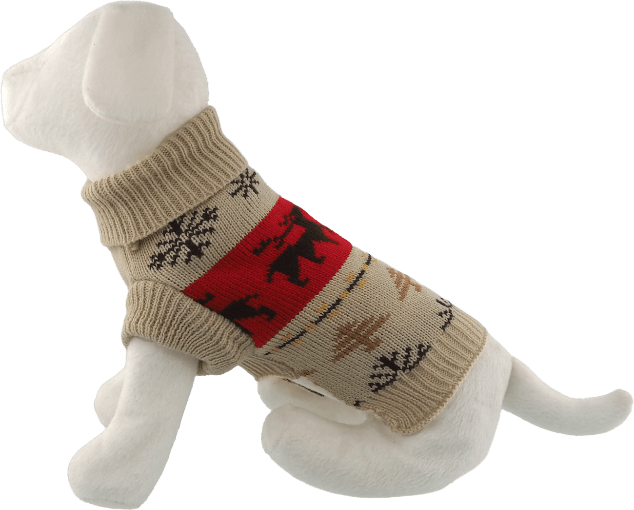 Svetr Dog Fantasy Winter Tale vánoční pletený se soby XL 65cm
