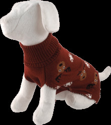 Svetr pro psy Dog Fantasy Winter Tale hnědý L