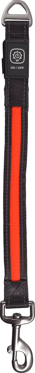 Svítící USB LED nástavec na vodítko Dog Fantasy oranžový