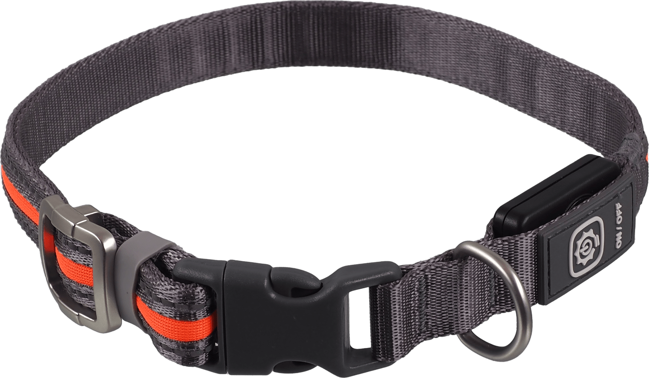 Svítící USB LED obojek Dog Fantasy M-L oranžový