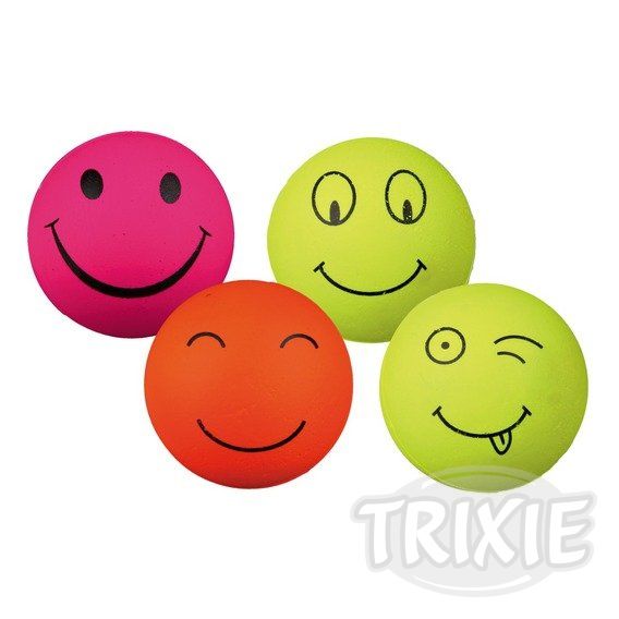 Trixie Míč mechová guma SMAJLÍK 6 cm