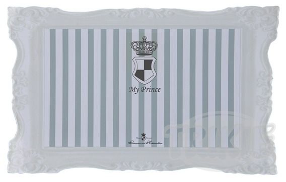 Trixie Prostírání My Prince gumová podložka šedý proužek 44x28 cm