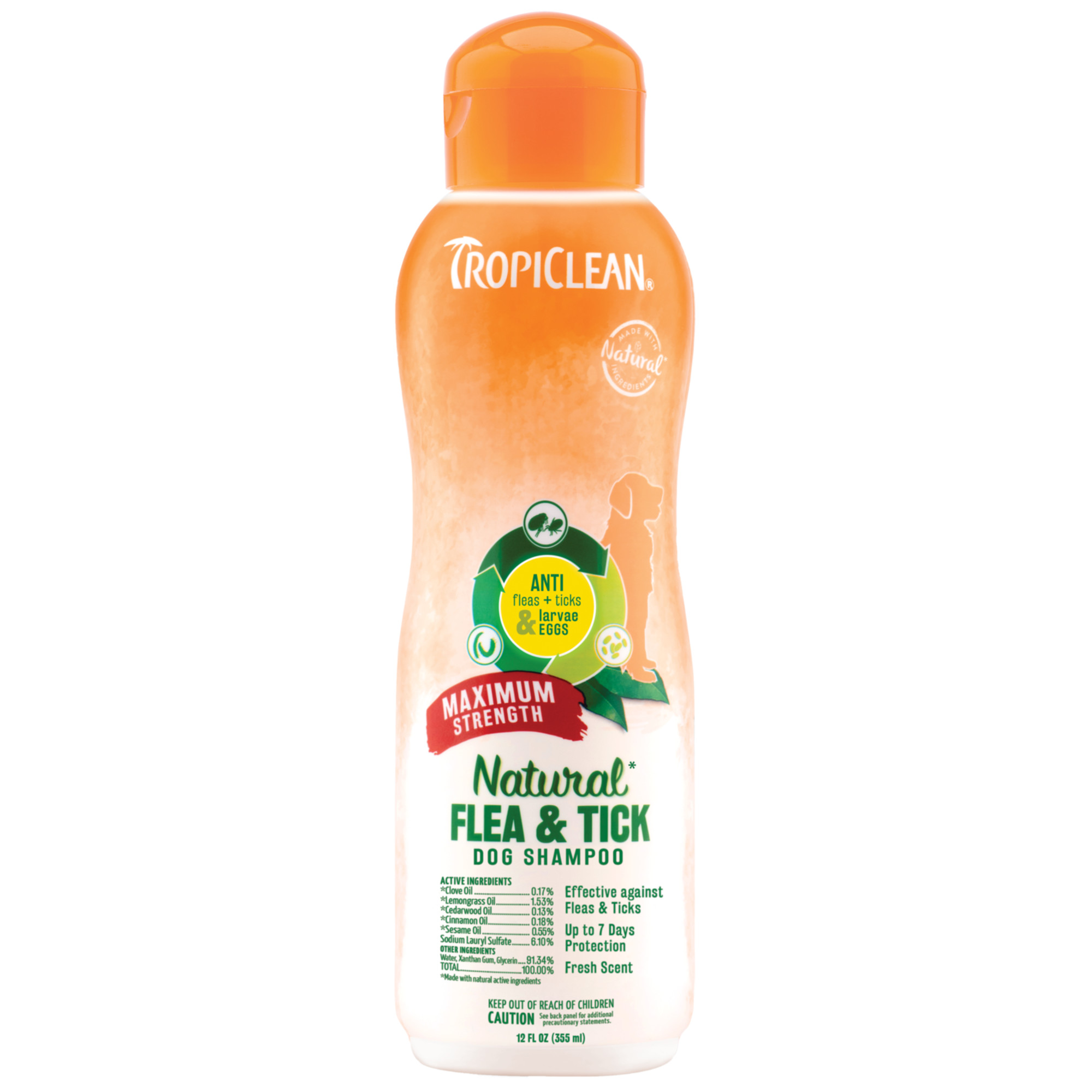 Tropiclean antiparazitní sampon Flea and Tick Maximum Strength 355 ml