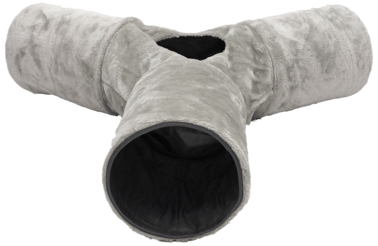 Tunel Magic Cat plyš tvar Y šustící šedý 80cm