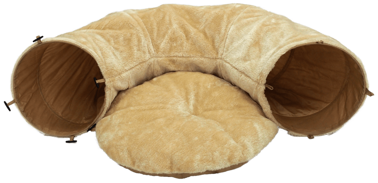 Tunel Magic Cat tvar U s polštářkem 95cm béžový