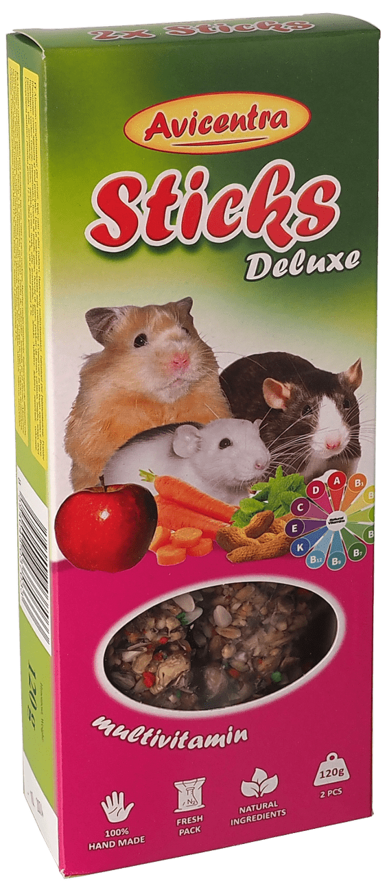 Tyčinky AVICENTRA multivitamínové pro malé hlodavce 2ks