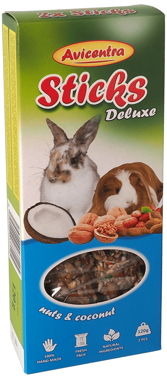 Tyčinky AVICENTRA ořechové pro velké hlodavce 2ks