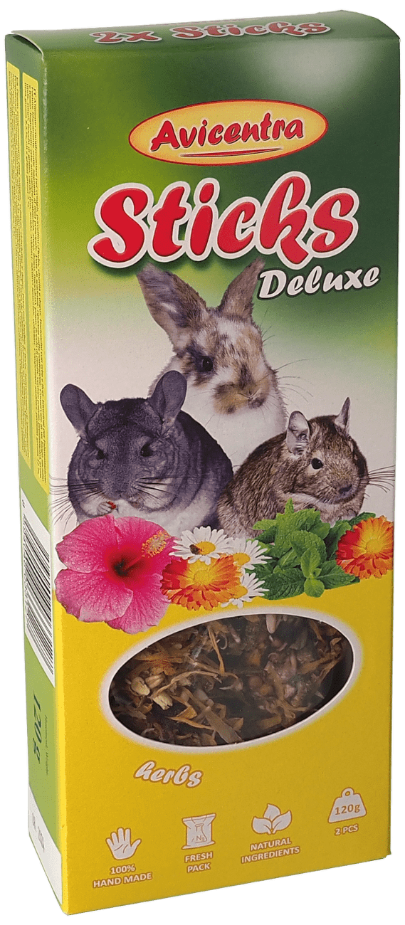 Tyčinky AVICENTRA s bylinkami pro velké hlodavce 2ks