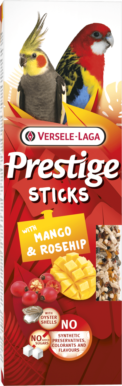 Tyčinky Versele-Laga  Prestige velký papoušek s mangem a šípkem 140g 2ks