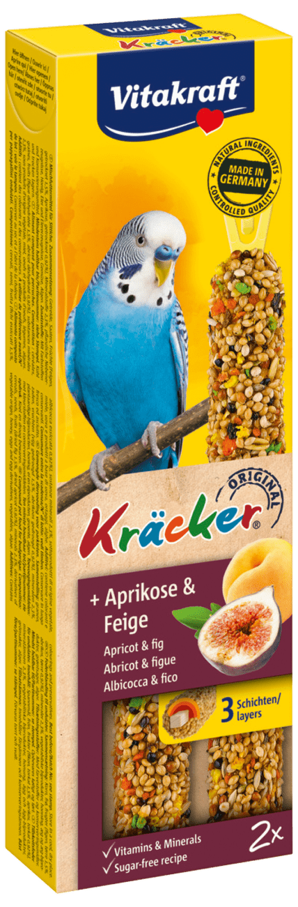 Tyčinky Vitakraft Kracker meruňka a fík 2ks
