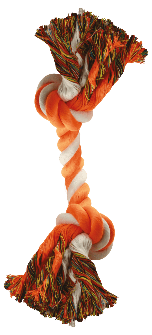 Uzel Dog Fantasy bavlněný oranžovo-bílý 2 knoty 20cm