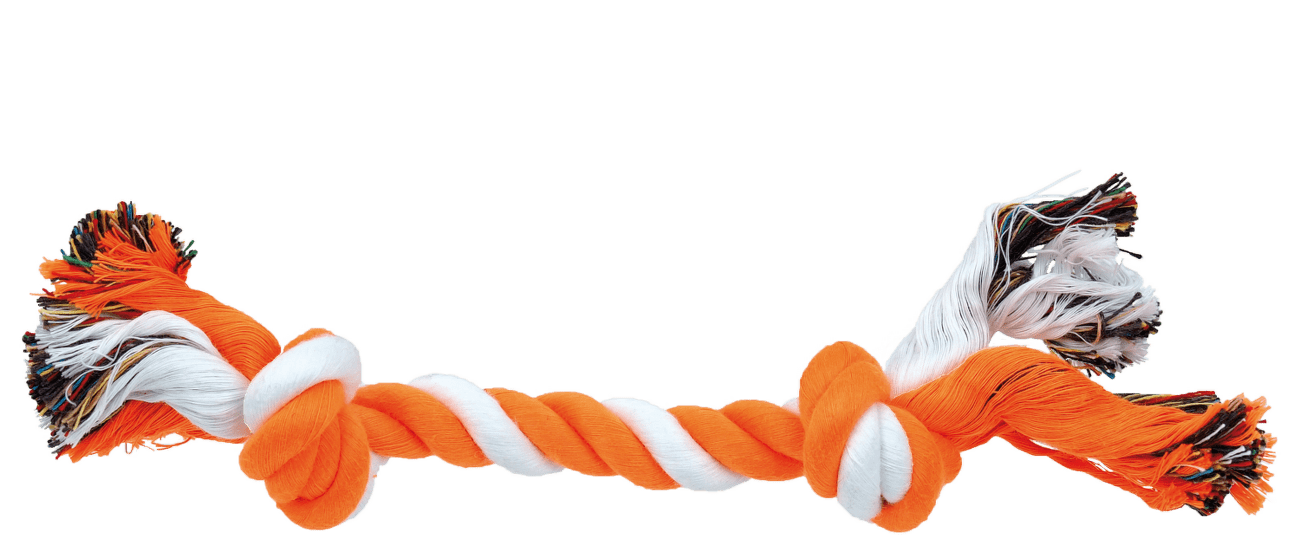 Uzel Dog Fantasy bavlněný oranžovo-bílý 2 knoty 25cm