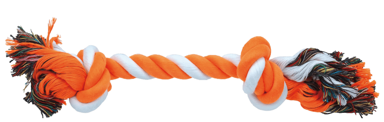 Uzel Dog Fantasy bavlněný oranžovo-bílý 2 knoty 30cm