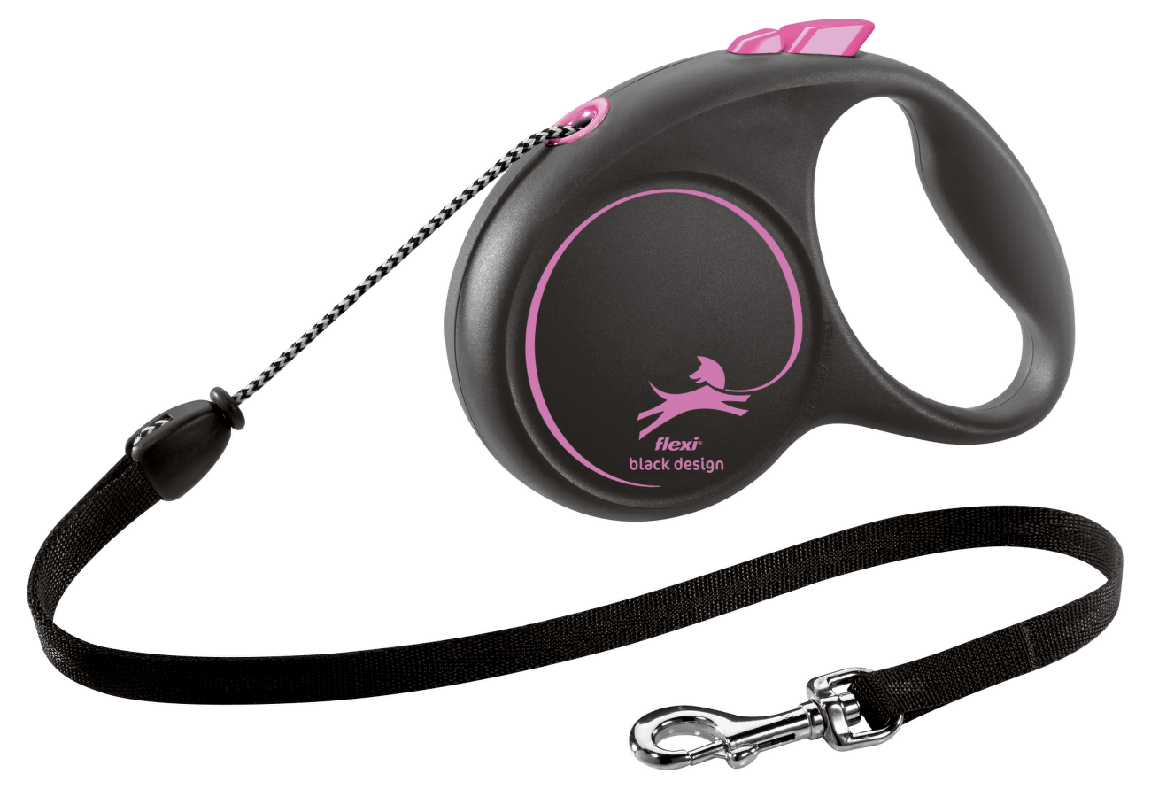 Vodítko Flexi Black Design lanko M 5m růžové