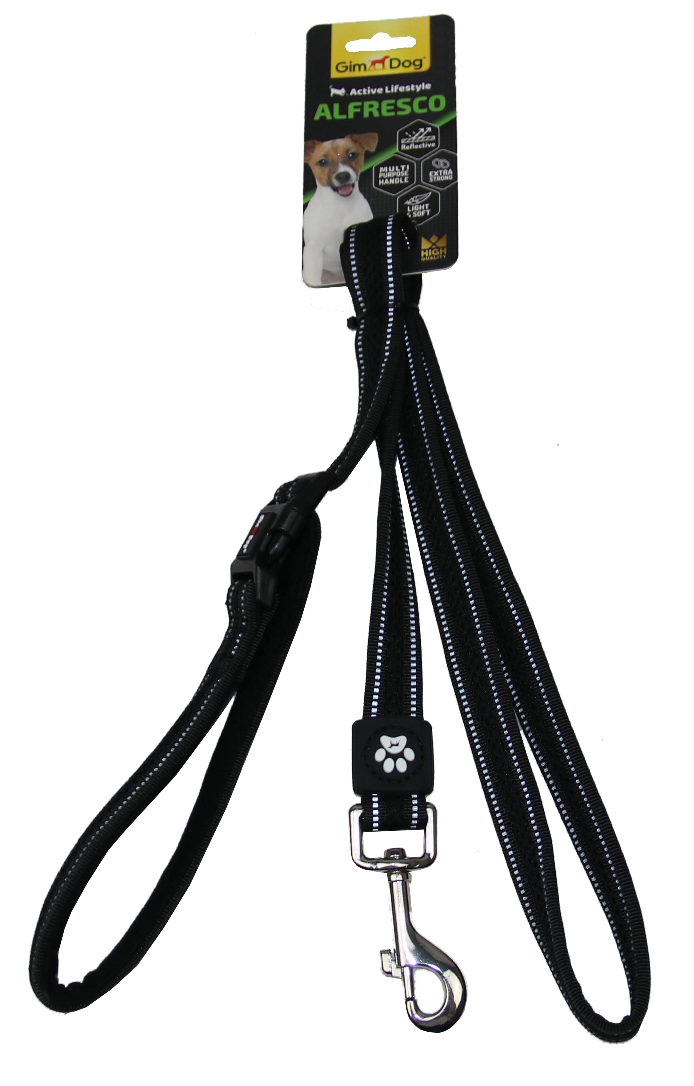 Vodítko GimBorn Mesh 2,5 x 120 cm černé