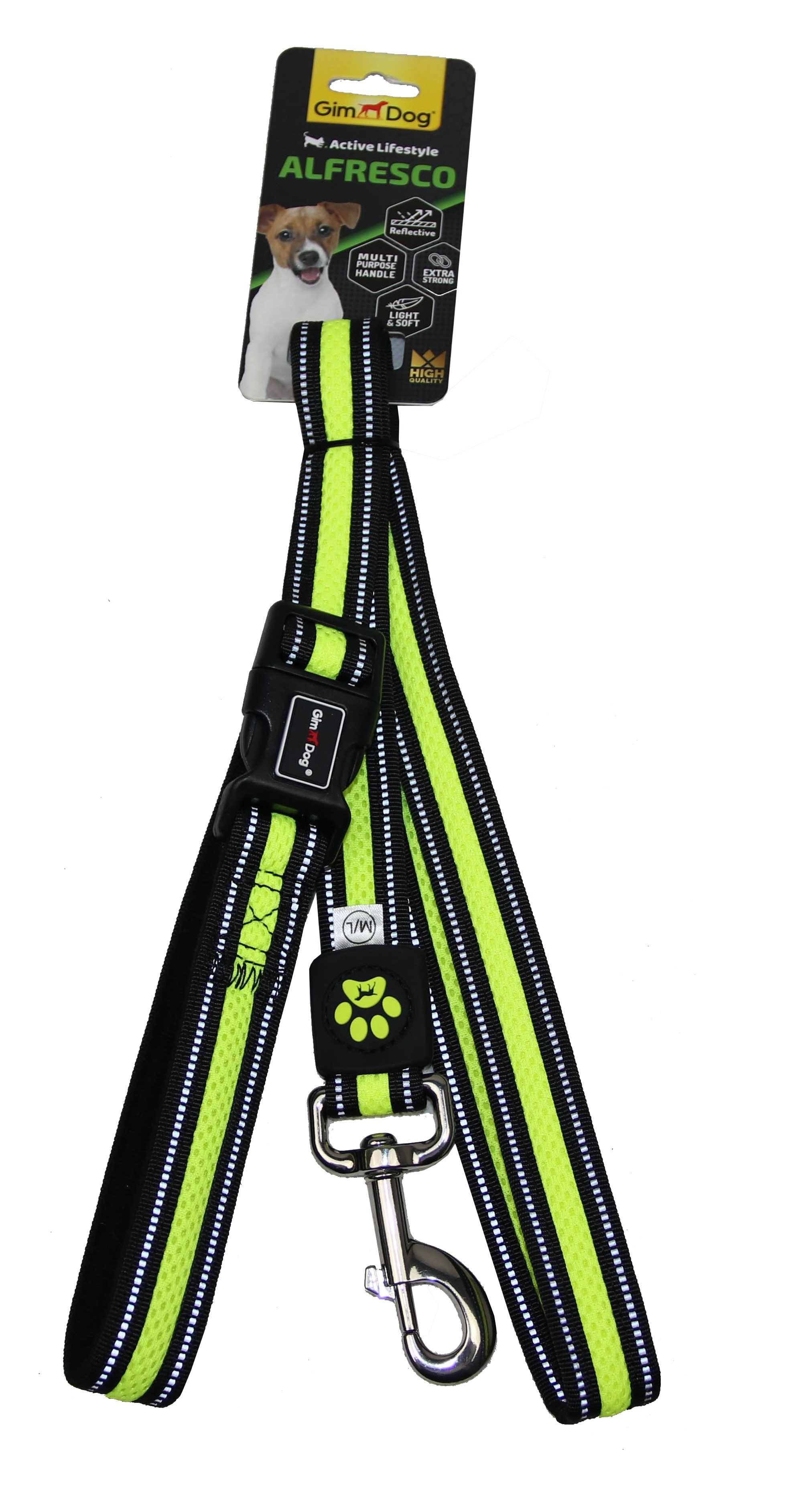 Vodítko GimBorn Mesh 2,5 x 120 cm žluté