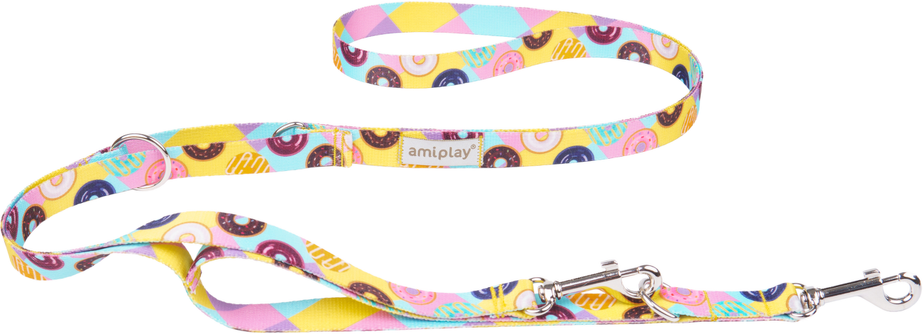 Vodítko pre psov Amiplay BeHappy Donut 7v1 nastaviteľné S 100–200 cm × 1,5 cm