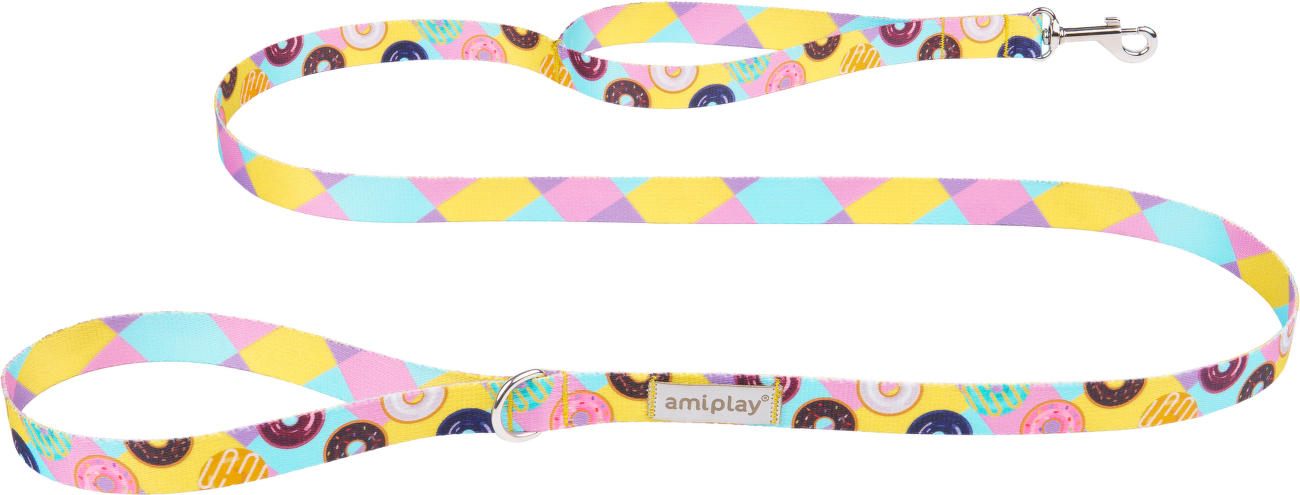 Vodítko pre psov Amiplay BeHappy Donut M 150 cm × 2 cm