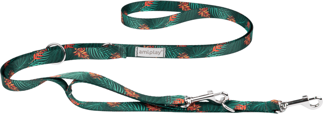 Vodítko pre psov Amiplay BeHappy Jungle 7v1 nastaviteľné S 100–200 cm × 1,5 cm
