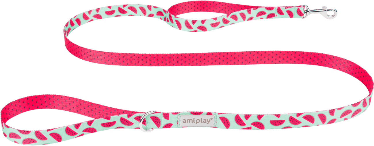 Vodítko pre psov Amiplay BeHappy Watermelon S 150 cm × 1,5 cm